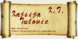 Kajsija Tulović vizit kartica